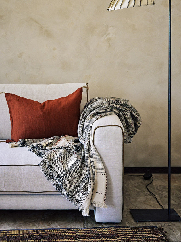 Housse de coussin Luni en lin teinte Rooibos