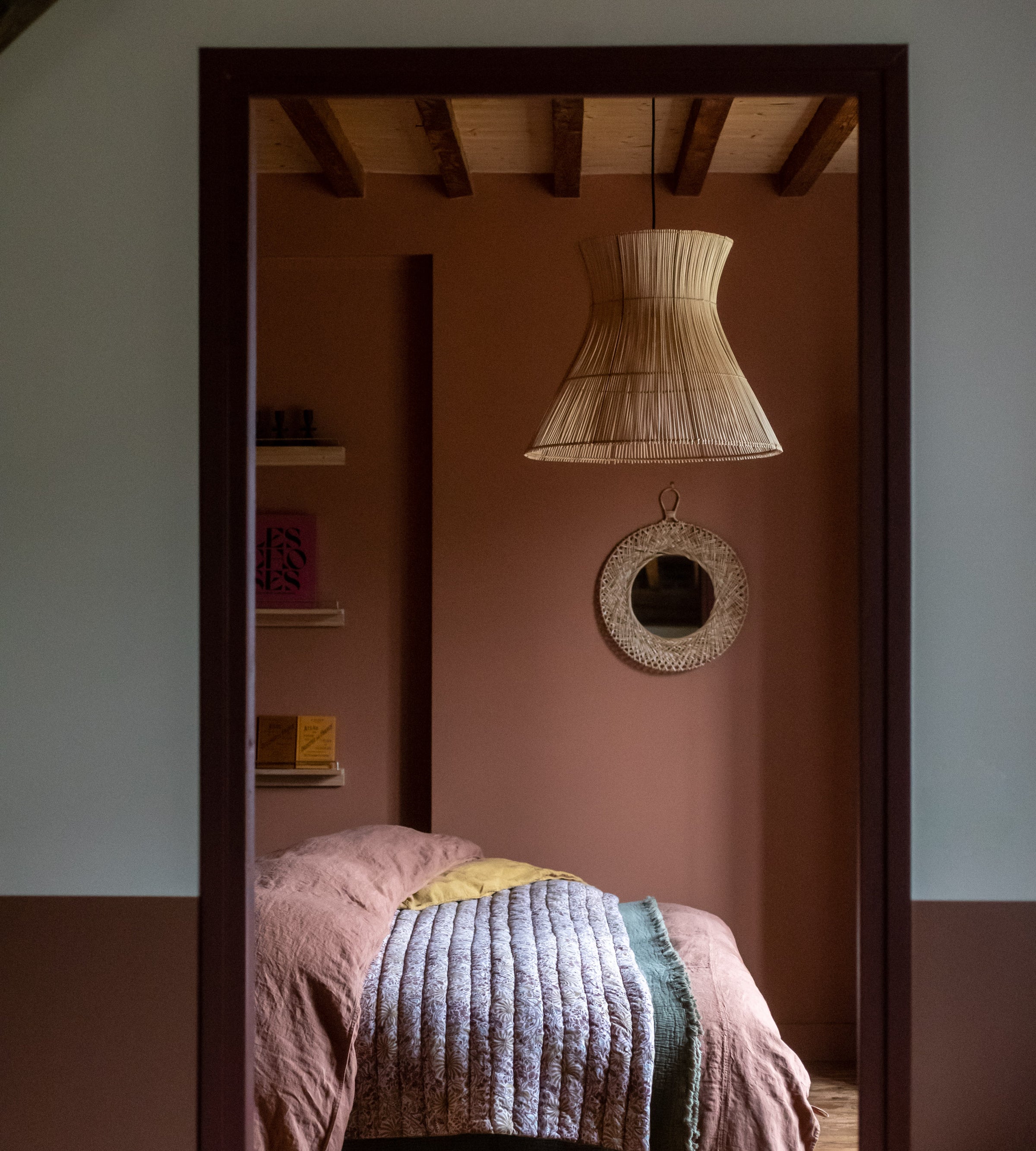 Couvre pied en coton imprimé Papilio