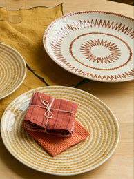Set de 4 serviettes de table estivales en khadi de coton