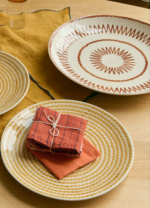 Set de 4 serviettes de table estivales en khadi de coton
