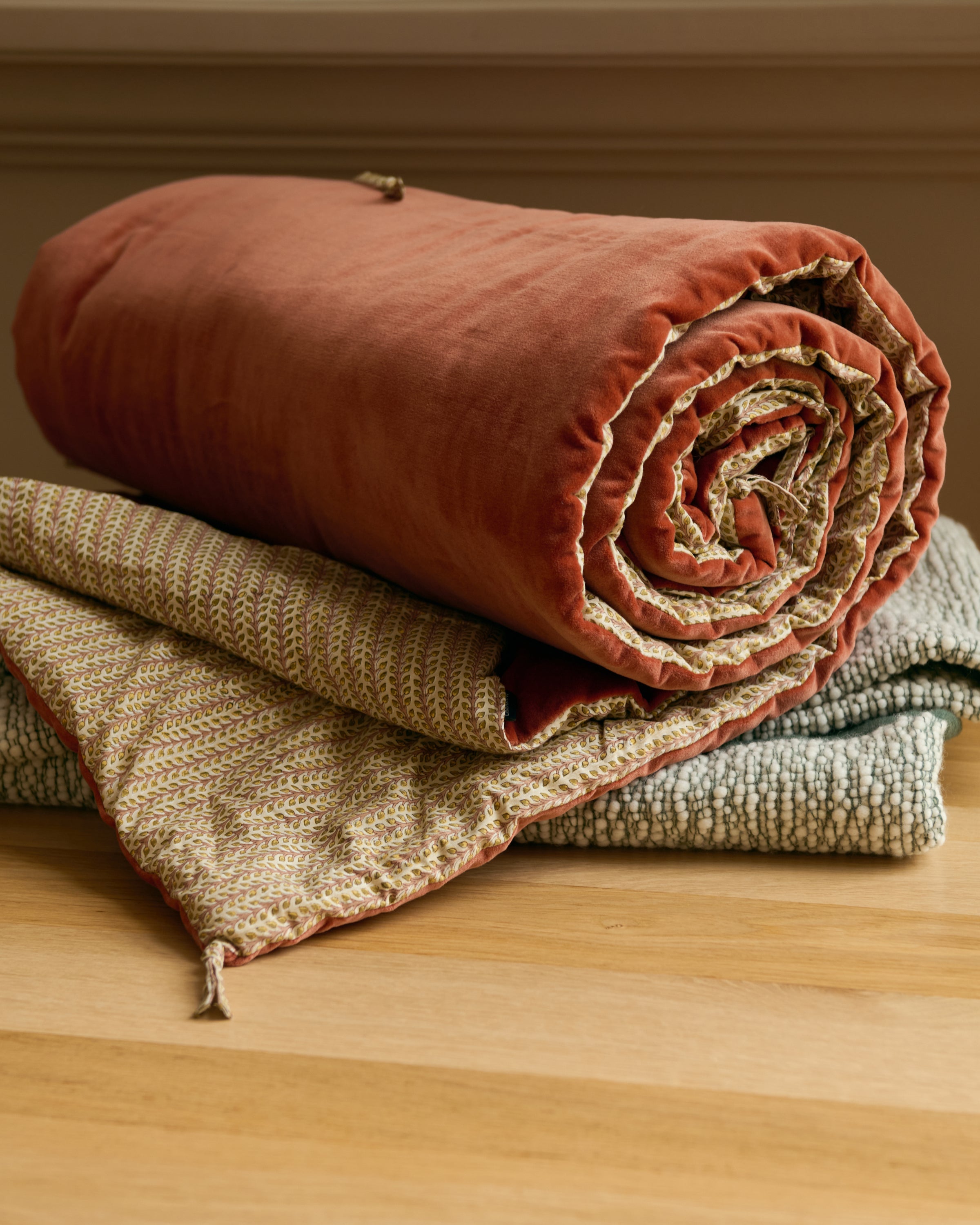 Couvre-pied en velours de coton Florio