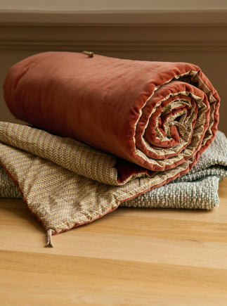 Couvre-pied en velours de coton Florio
