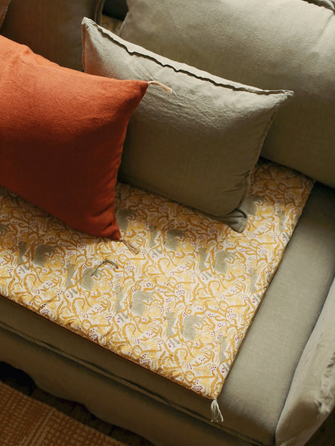 Velvet and cotton sofa cover