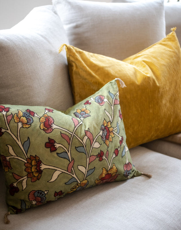 Housse de coussin Kalamkari