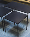 Tables basses rectangulaires en acier brut noir
