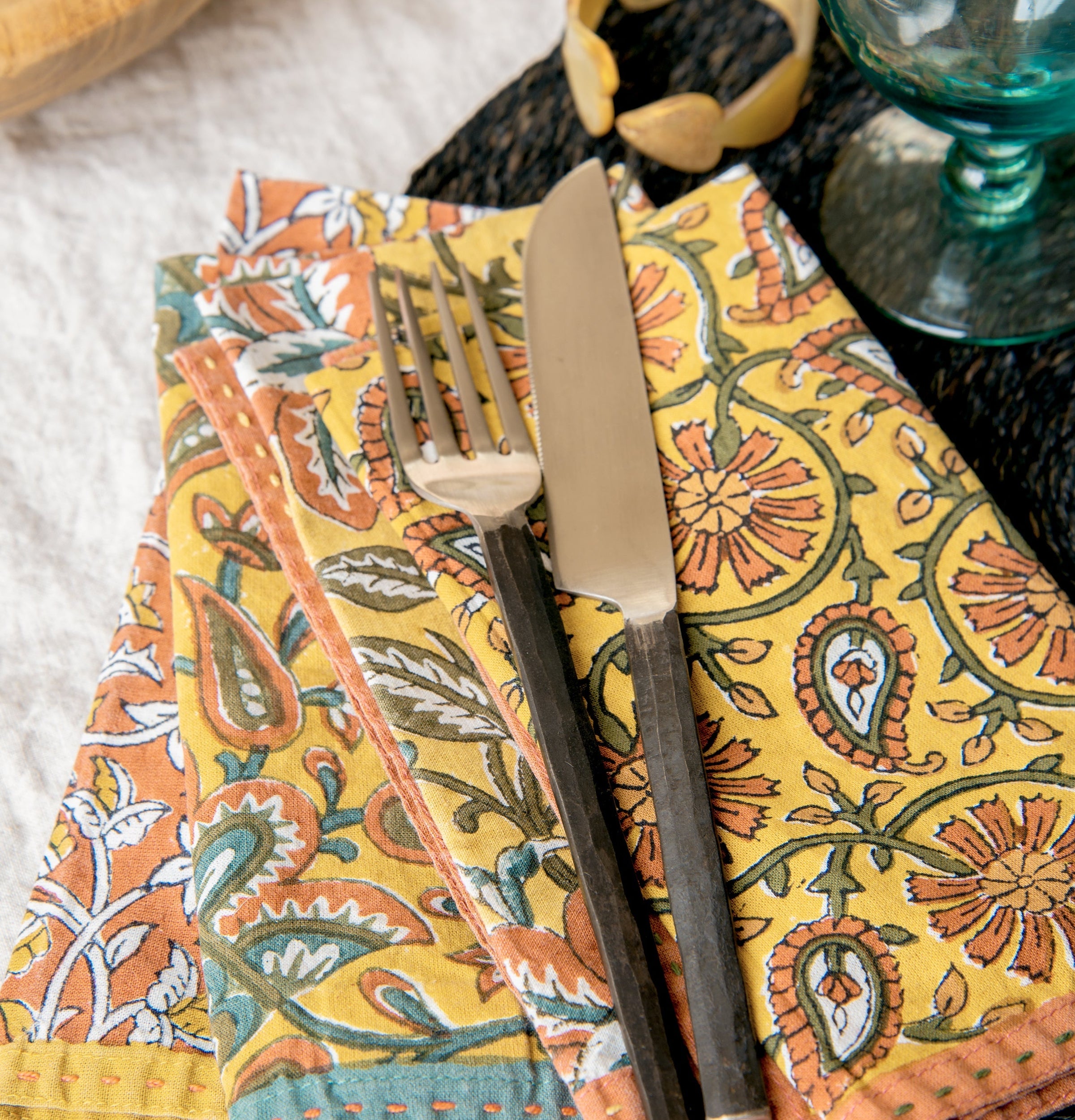 Set de 4 serviettes Bageecha - Caravane
