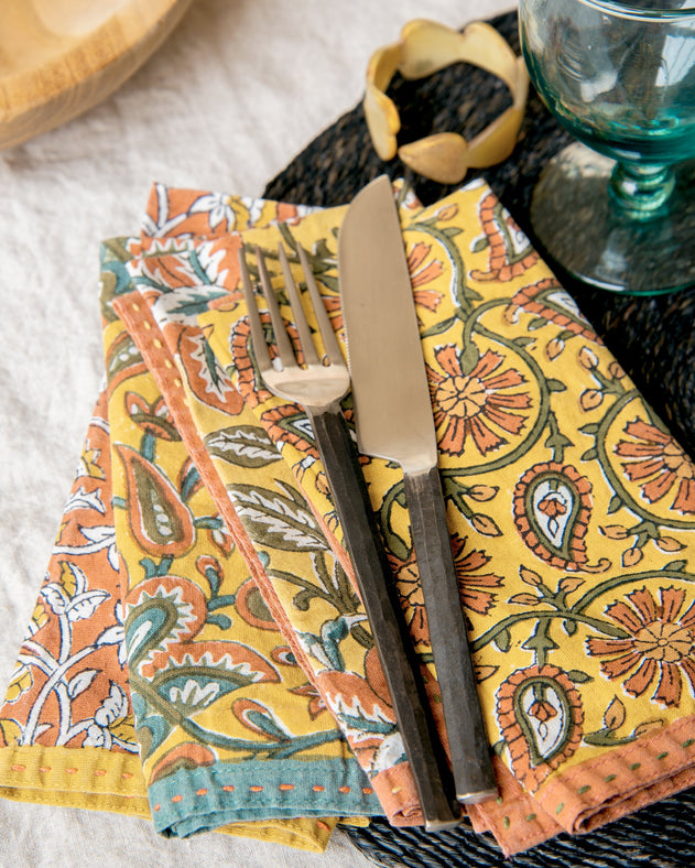 Set de 4 serviettes Bageecha - Caravane