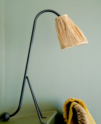 Abat jour pour lampe à poser et lampadaire en munja et raphia