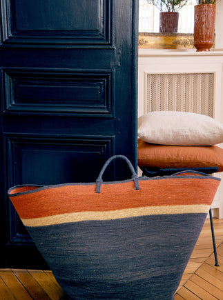 Panier TIBA tissée en jonc de mer et coton- CARAVANE