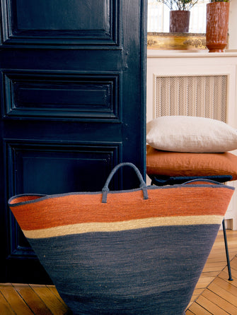 Panier TIBA tissée en jonc de mer et coton- CARAVANE