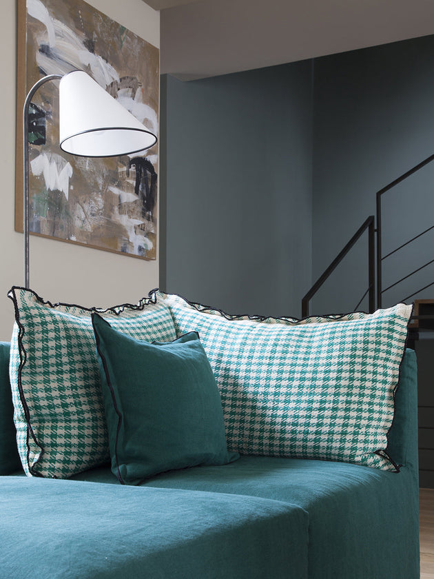 Pied de lampadaire en acier brut noir Ella