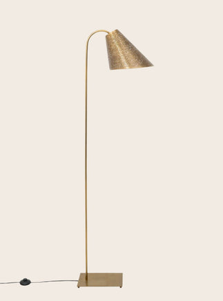 Lampadaire Ella bronze en acier avec abat-jour perforé