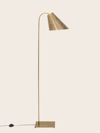 Lampadaire Ella bronze en acier avec abat-jour perforé