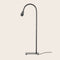 Pied de lampe à poser en acier brut noir avec coubure à son sommet 