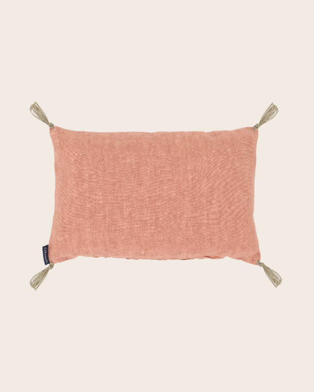 Coussins pour soutenir la nuque en lin lavé remplis de balles d'épeautre