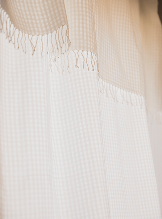 Rideau Jalma en khadi de coton avec fines franges 
