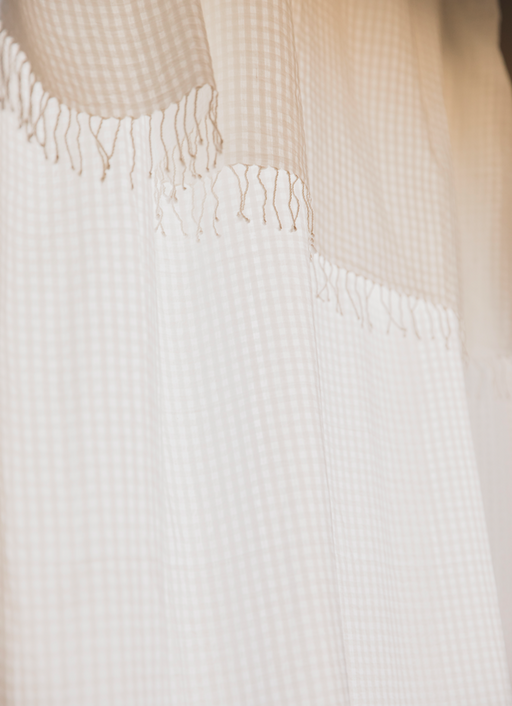 Rideau Jalma en khadi de coton avec fines franges 