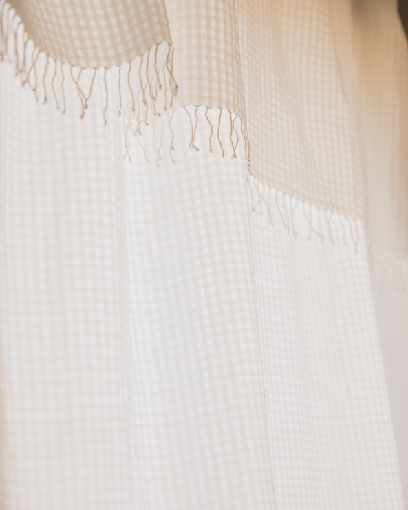 Rideau Jalma en khadi de coton avec fines franges 