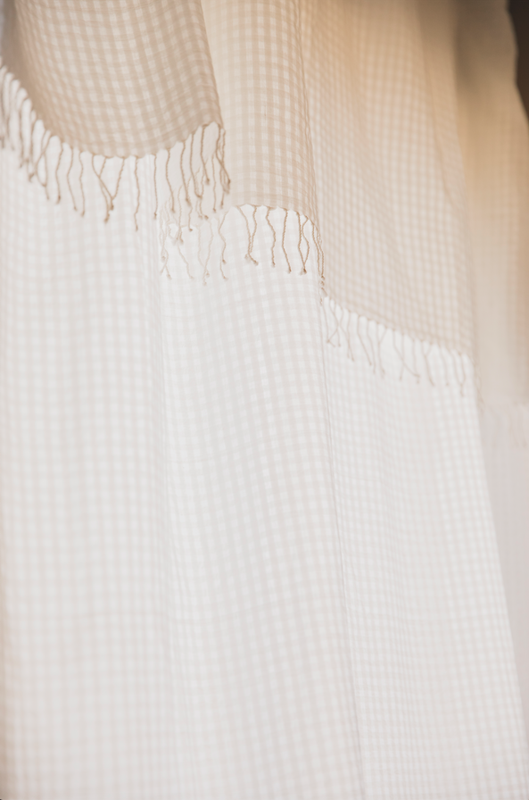 Rideau Jalma en khadi de coton avec fines franges 