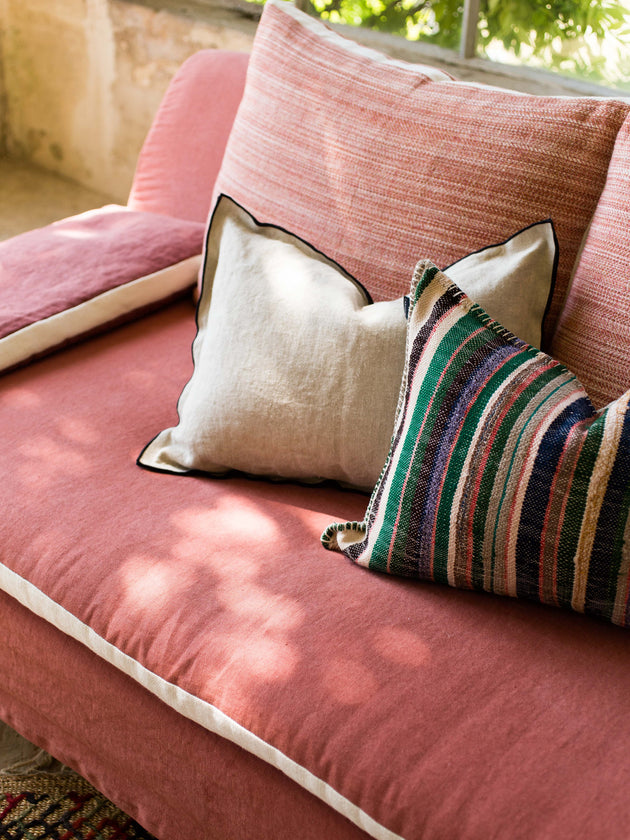 Grande Housse de coussin Maya en lin sauvage