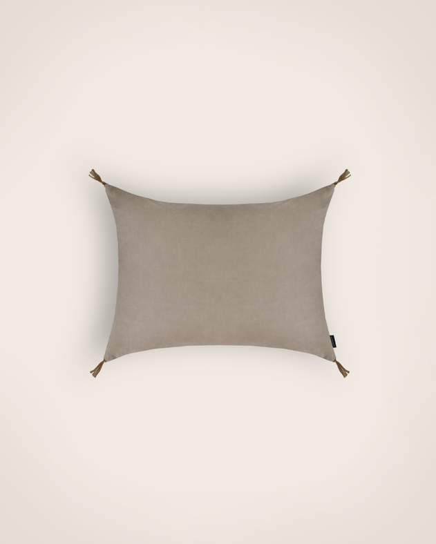 Housse de coussin Velours lavé coloris brume