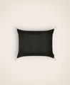 Housse de coussin Velours lavé coloris carbone