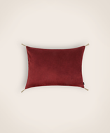 Housse de coussin Velours lavé coloris cinabre