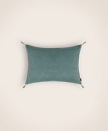 Housse de coussin Velours lavé coloris lac