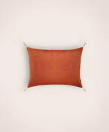Housse de coussin Velours lavé coloris rooibos