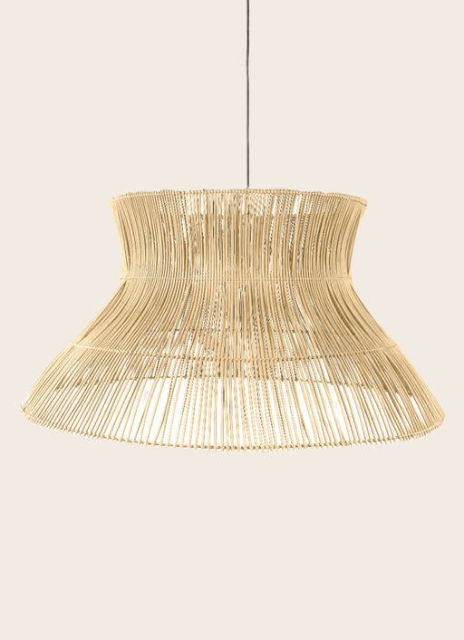 Suspension Halo en rotin coloris Naturel modèle voluptueux et contemporain