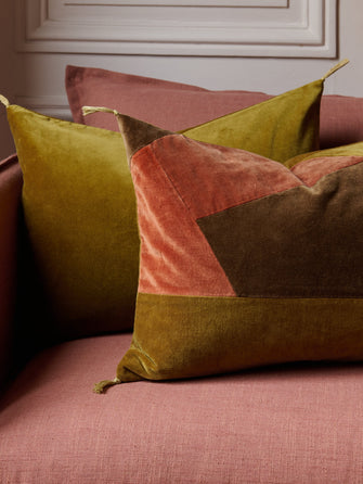 Housse de coussin Orion en patchwork couleur Noisette