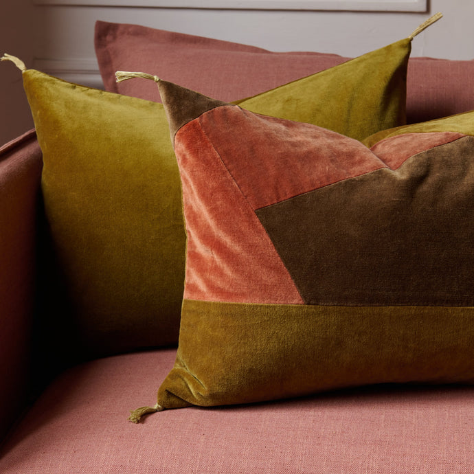 Housse de coussin Orion en patchwork couleur Noisette