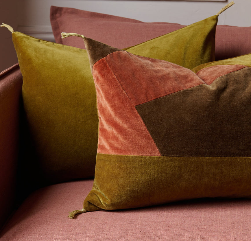 Housse de coussin Orion en patchwork couleur Noisette