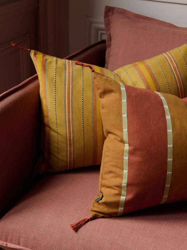 Ensemble de deux coussins Noely en teinte Sarrasin en coton