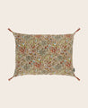 Housse de coussin en coton Papilio ecru imprimée avec quatre pompons aux coins