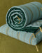 Sofa Cover et Housse de coussin Noely en coton et à rayures bleu Céleste