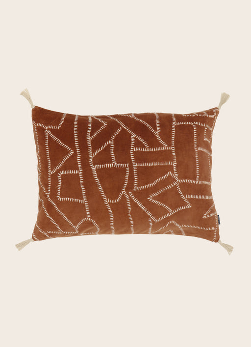 Housse de coussin Jody en velours de coton 40x55 cm couleur Biscuit