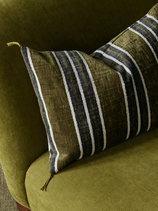 Housse de coussin Tempo en velours de coton en couleur Laurier
