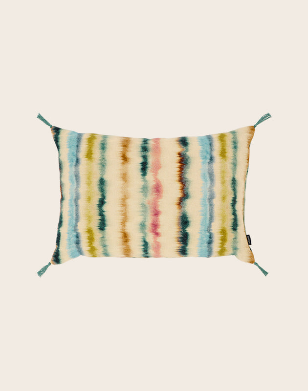 Housse de coussin rectangulaire à pompons Flusso