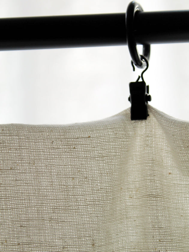 Tringle à rideaux en acier peint noir Ida