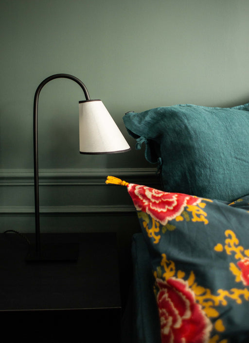 Lampe à poser sur la table de chevet, abat-jour en papier blanc