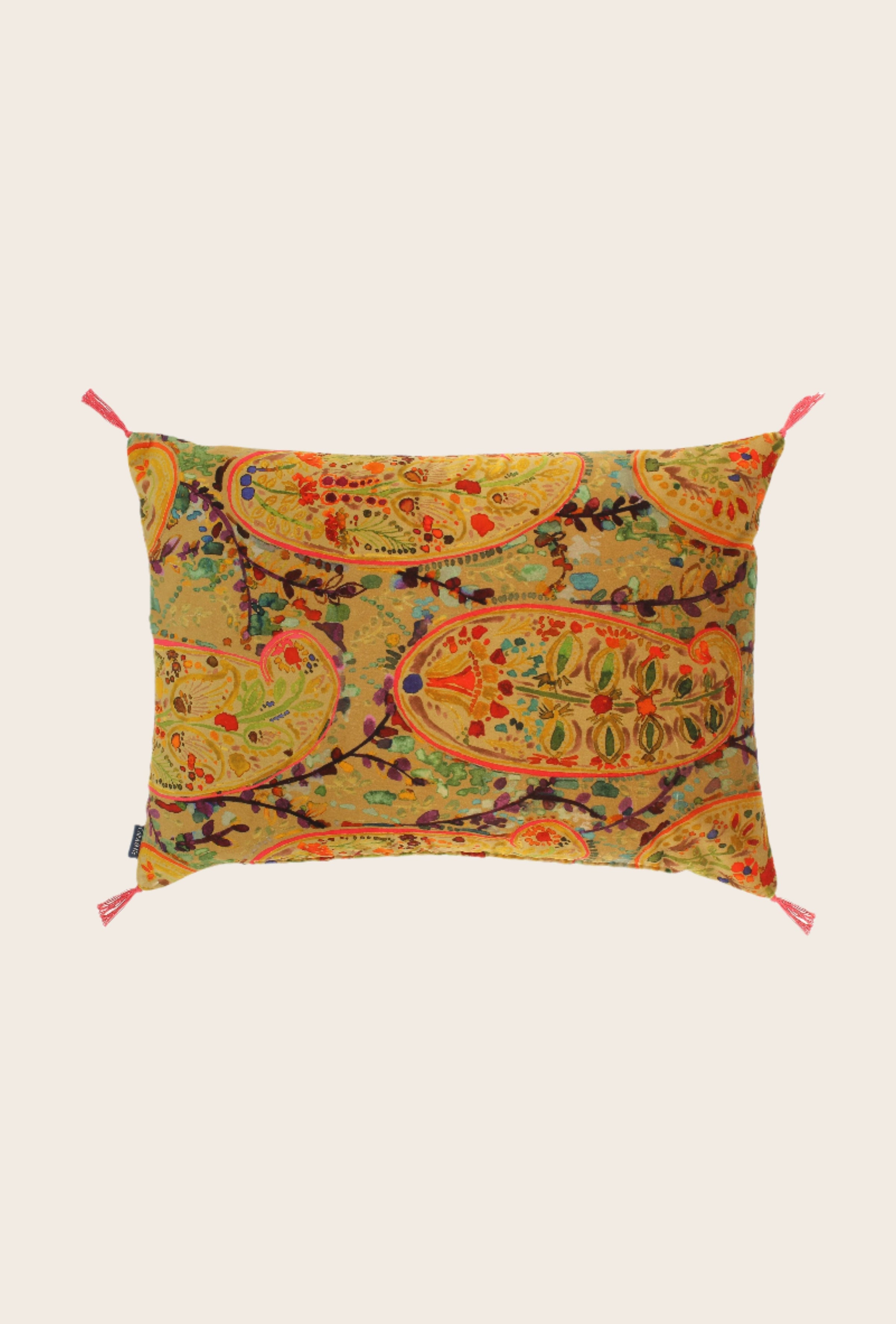 Housse de coussin Inika en velours de coton aux motifs floraux