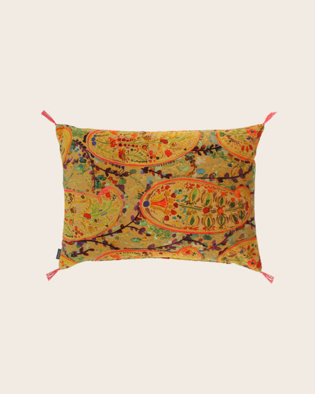 Housse de coussin Inika en velours de coton aux motifs floraux