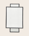 Luminaire : abat-jour blanc avec contour noir façon lampion