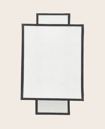 Luminaire : abat-jour blanc avec contour noir façon lampion
