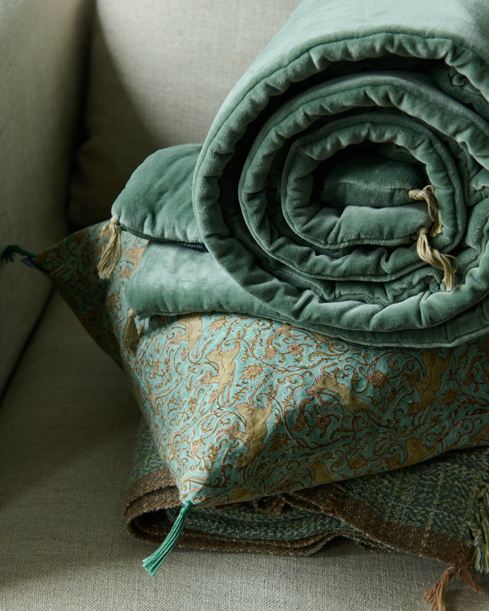 Washed velvet sofa cover
