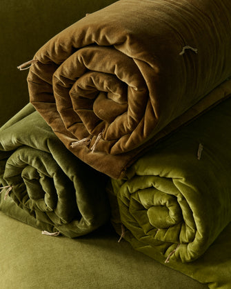 Washed velvet sofa cover