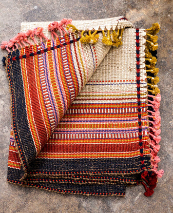 Tapis coloré Janga en coton et laine 