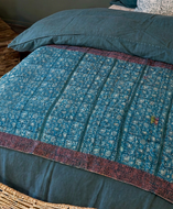 Pièce artisanale Kantha Azur