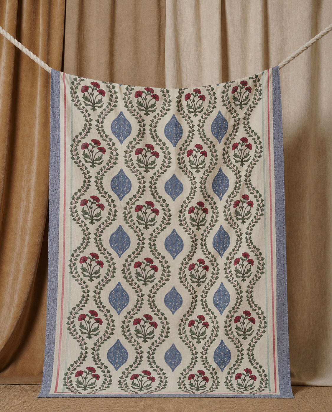 Pièce artisanale Kantha Campagne